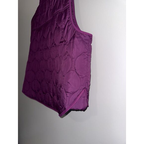 Lou & Grey Quilted Pocket Vest Puffer Luxe Purple Snaps Funnel Collar Size XXL - Picture 5 of 12
